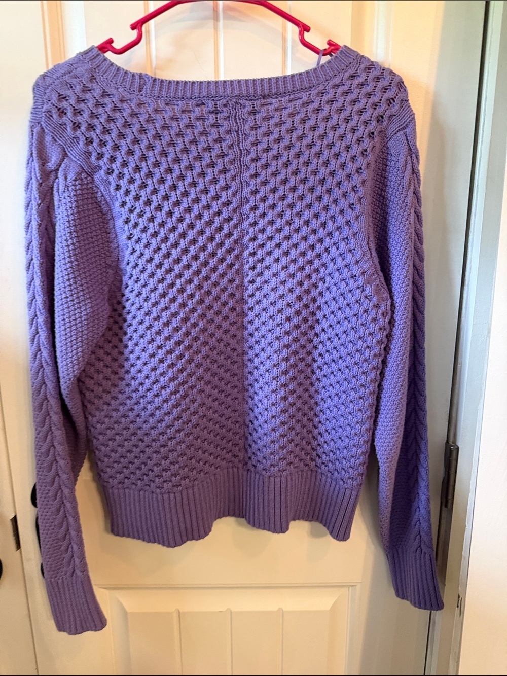 Context from Lord and Taylor Women's Large cropped knit Lilac pullover sweater - Picture 6 of 8